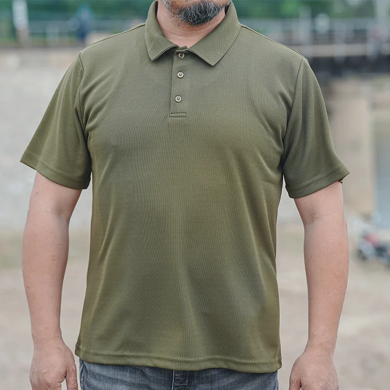 

Men's Tactical Tom collar quick drying polo short sleeved summer tactical outdoor clothing sportswear T-shirt hiking suit