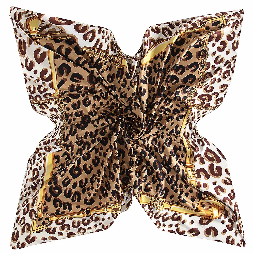 

Autumn Winter Women's 130cm Chain Leopard Print Scarf Travel Gift Shawl Headscarf Sun Protection Large Fashion Accessory Scarf