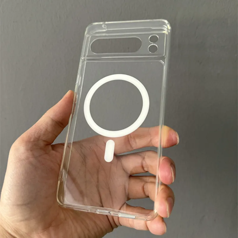 Transparent Shockproof PC+TPU Magsafe Case For Google Pixel 9 Pro XL 8 Pro 9a 8a Frosted Magnetic Wireless Charging Phone Cover image 4