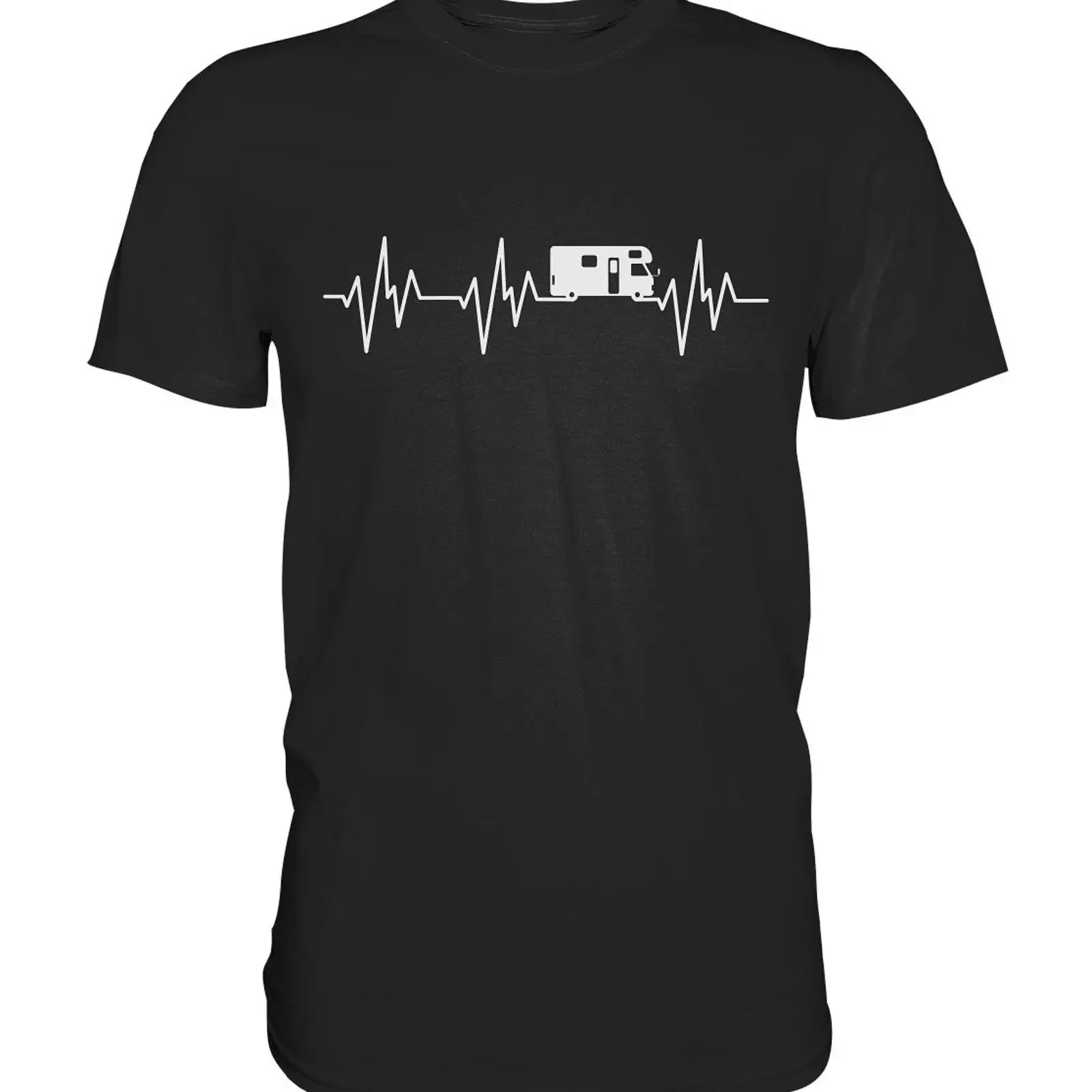 Camping Motorhome Heartbeat Adventure T Shirt Caravan Premium vintage Washed streetwear homme Casual fashion Slightly Stretched