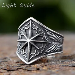 Starry Ring 316L Stainless Steel Star Men Ring Punk Rock Rap for Biker Male Boyfriend Mariner Jewelry Creative Gift Dropshipping