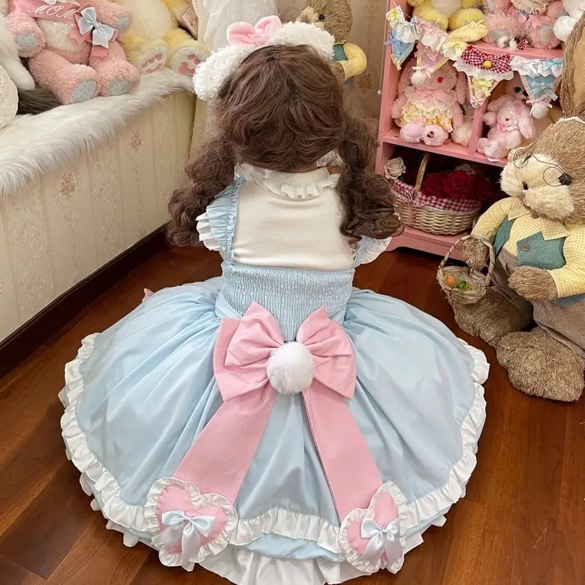 Doce Lolita Jsk Pequeno Vestido de Coelho para Mulheres, Vestido Japonês, Mini Vestido de Festa de Chá, Bonito, Kawaii