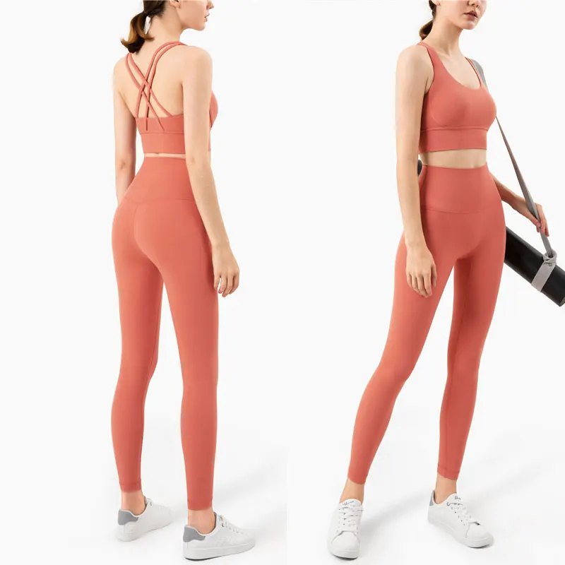 

2 Pieces Seamless Yoga Set Sports Bra Crop Top Workout Leggings Sportswear Female Yoga Gym Fitness Clothing Women