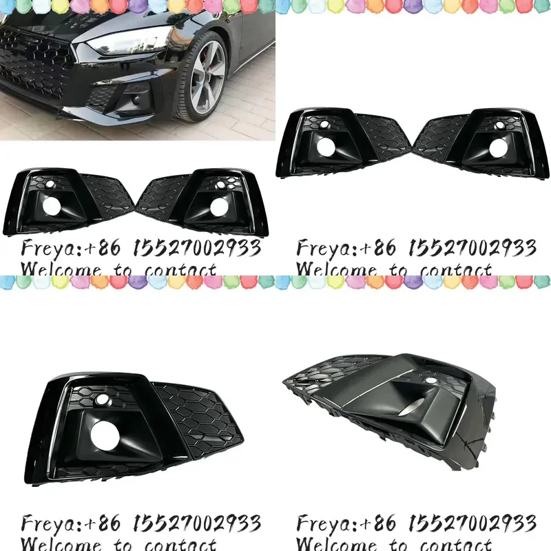 For A5 S5 2021-2024 Front Fog Light Cover Bezel Side Air Intake Vent Outlet Lamp Hood Foglamp Foglight Frame Protector