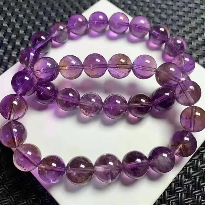 11.6MM Natural Ametrine Bracelet Fashion Reiki Gemstone Round Beads Bracelets Jewelry Couple Gift 1PCS