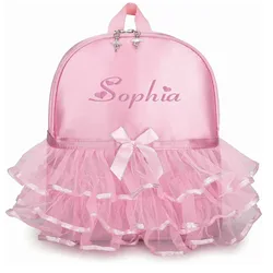 Personalisierte Bestickt Prinzessin Ballerina Rucksack Dance Tasche für Kleinkind Mädchen Nylon Rucksack Custom Name Rucksack Geschenk für Kind