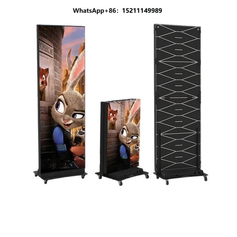 Shopping Mall Store Led Poster Display Indoor Outdoor Promotional Electronic Advertising Screen Movable Vertical Floor-mounted