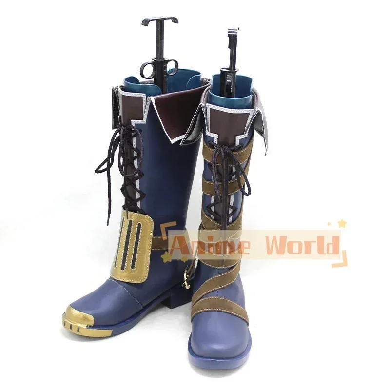 Vi arcano cosplay sapatos jogo lol sapatos de couro do plutônio botas de carnaval de halloween adereços cosplay feitos sob encomenda