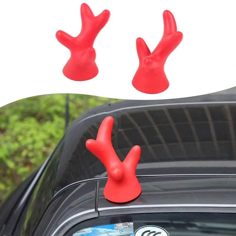 

2Pcs PVC Red For Mazda MX-5 Miata 2016+ car roof decoration small antlers three-dimensional sticker car exterior accessories