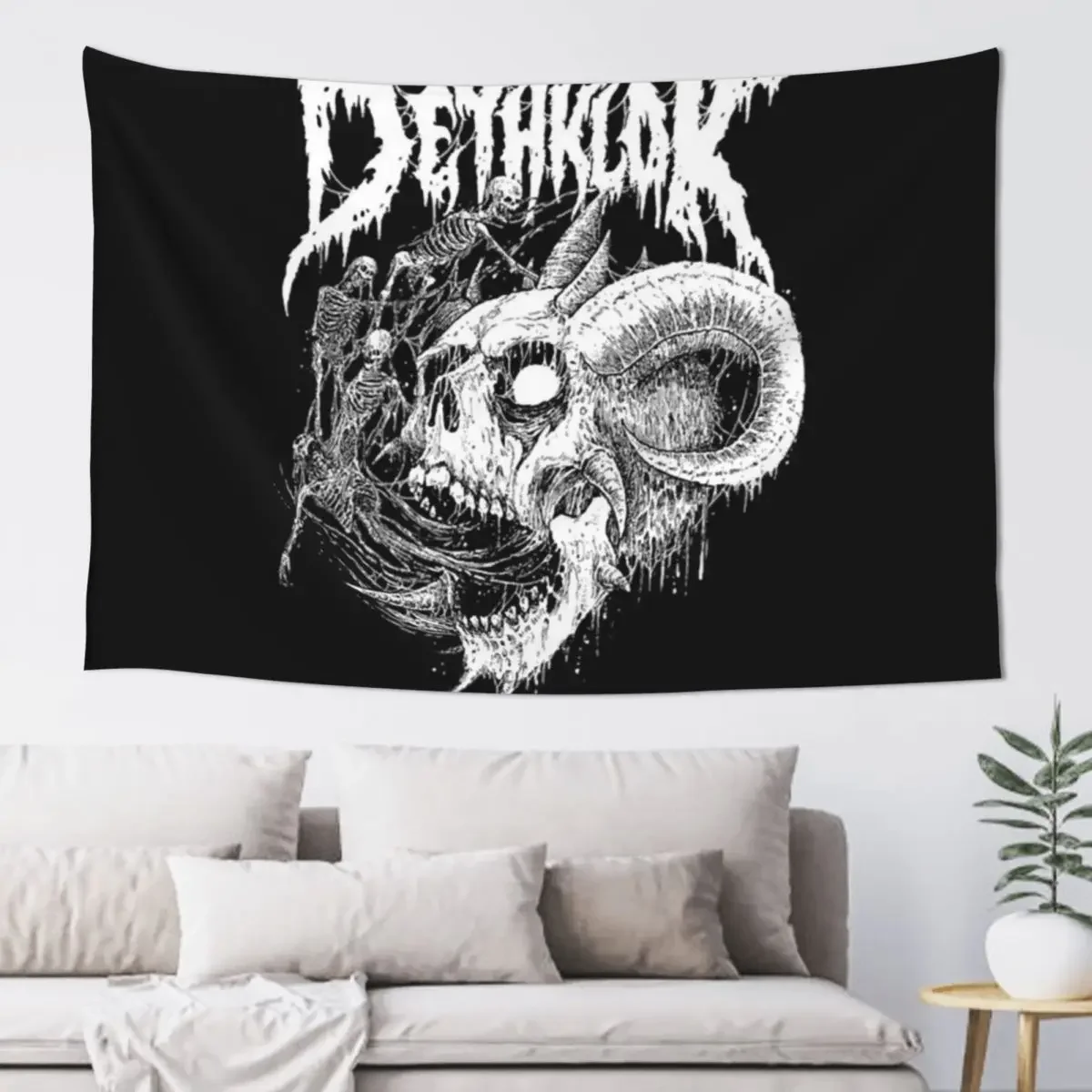 

dethklok skull head Tapestry Korean Room Decor Wall Coverings Art Mural Room Decorations Aesthetics Tapestry