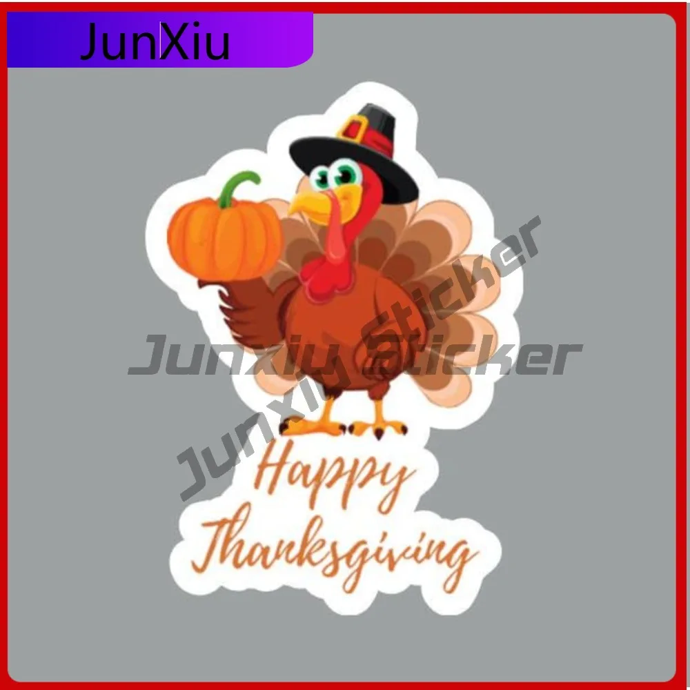 

Happy Thanksgiving Turkey Vacation Aquarium Decoration Car Rear Tent For Suv Camping Fridge Or Laptop Decals Waterproof Bumper