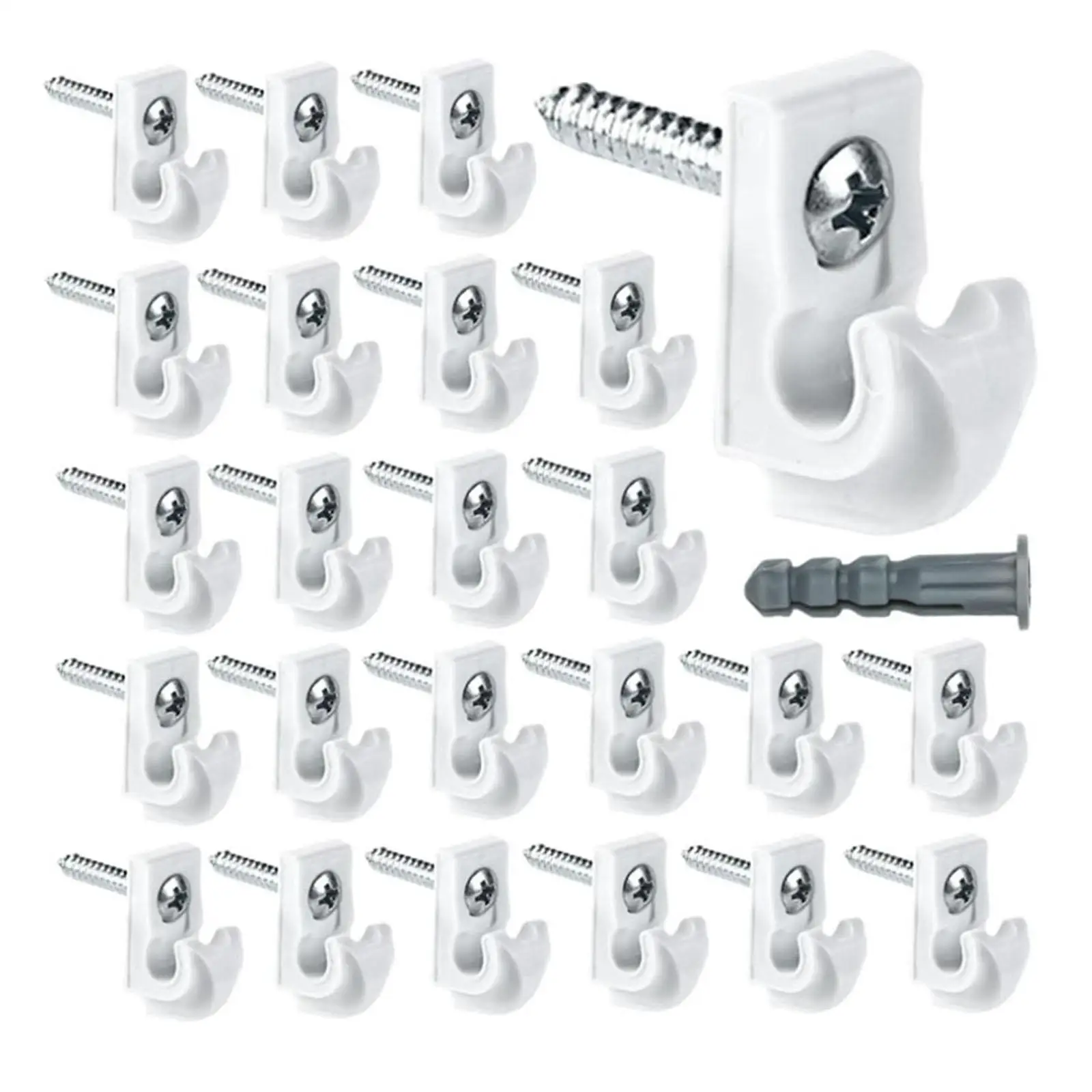 White Down Wall Clip ABS Closet Shelves Clip Wire Shelf Hook for Closet Storage Organizer Cabinet