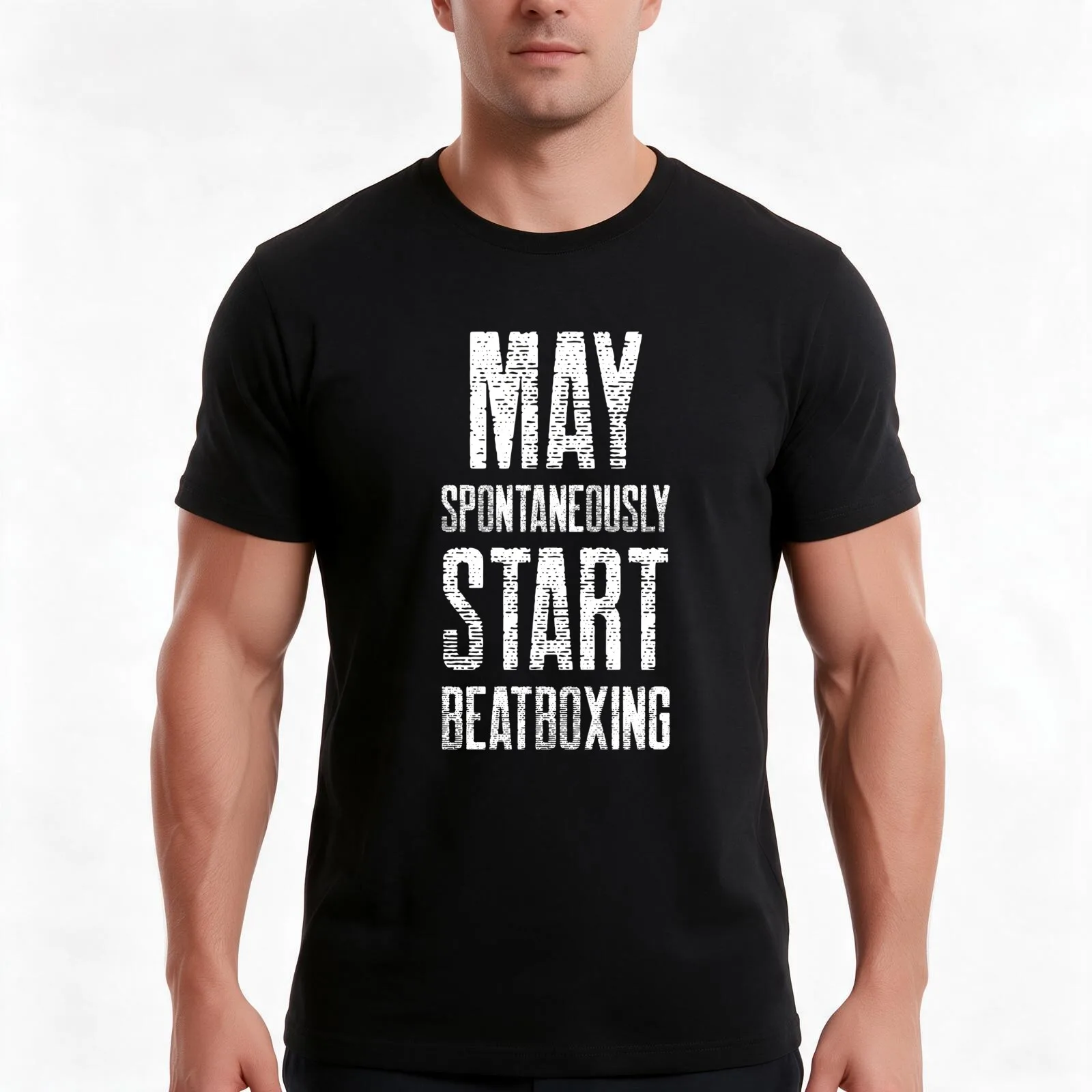 May Spontaneously Start Beatboxing T-Shirt, Summer Casual Cotton Tee, Oversized Streetwear Tops, Vintage Graphic Print
