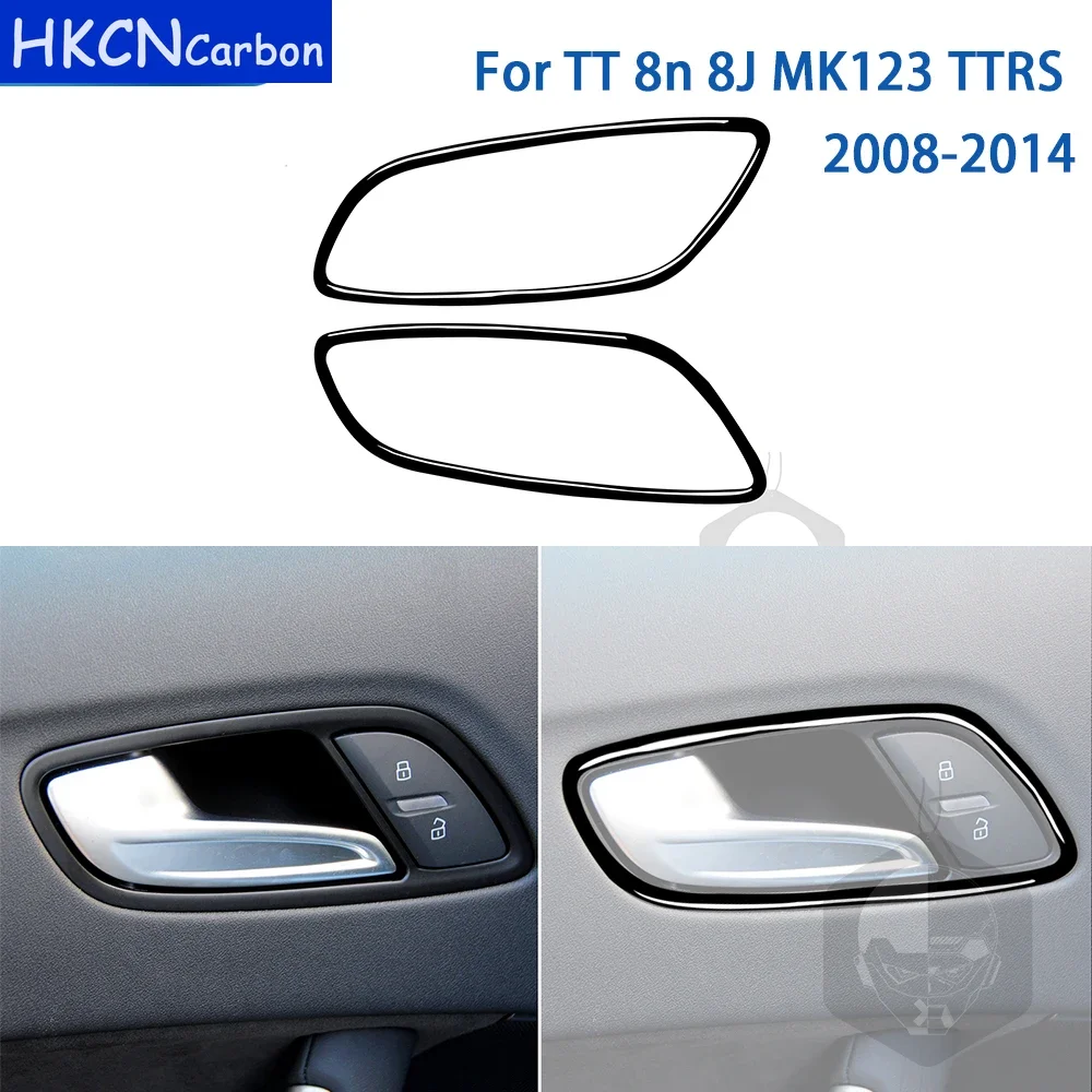 For Audi TT 8N 8J MK1 MK2 MK3 2008-2014 Accessories Piano Black Plasti Car Interior Door Handle Frame Trim Stickers Decoration