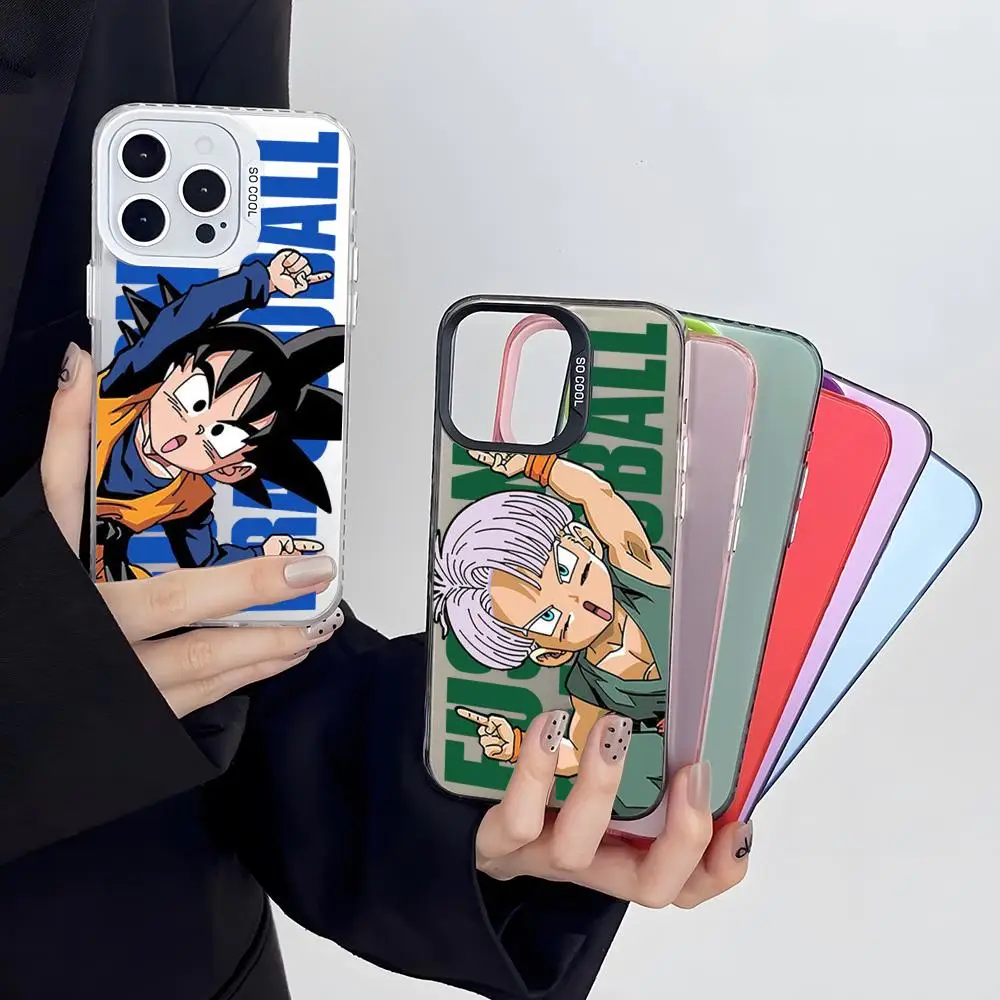 D-Dragon Ball Cool Goku  Phone Case Colored Silver Trendy Phone Case for IPhone 16 15 14 13 12 Pro Max 11 2024 Fashion couple