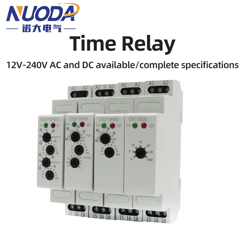 NUODA Multifunction Timer Relay with 10 Function Choices AC 230V Din Rail Type Time Delay Relay