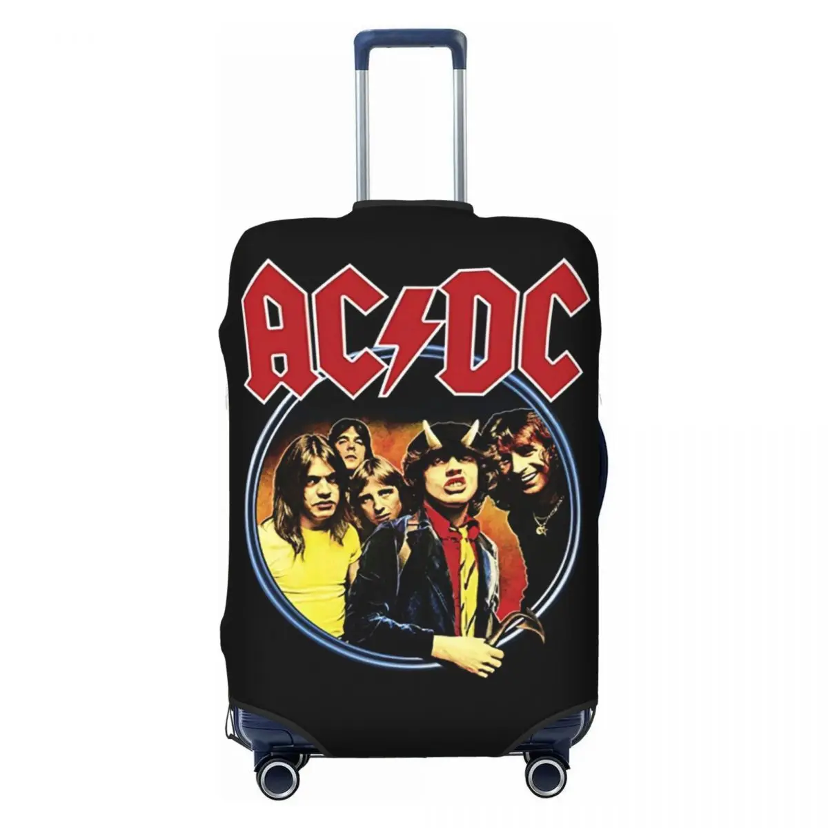 

Custom AC DC Rock And Roll Suitcase Cover Elastic Australian Band Star Travel Luggage Covers for 18-32 inch