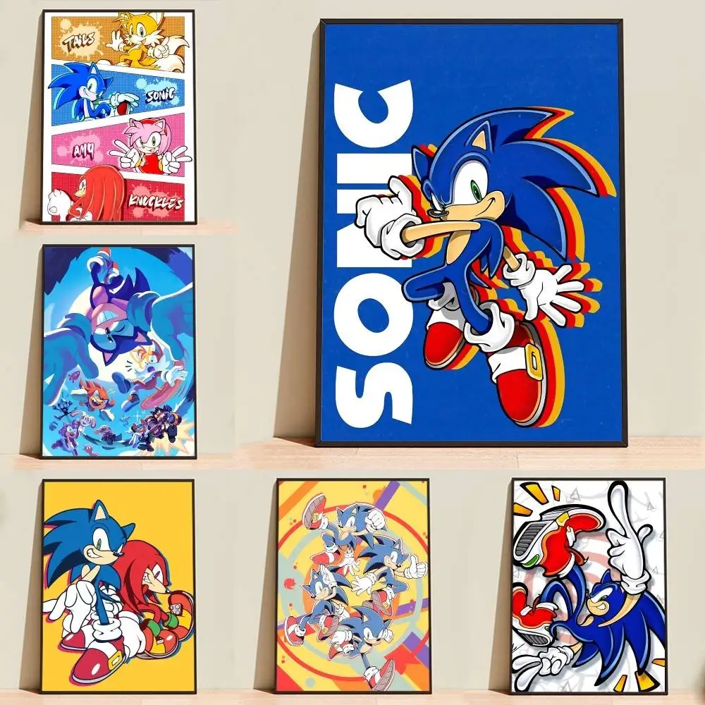 So-Sonic Game The H-Hedgehog  Poster High Quality Dorm Living Room Aesthetic Wall Decoration Painting Stickers Gift