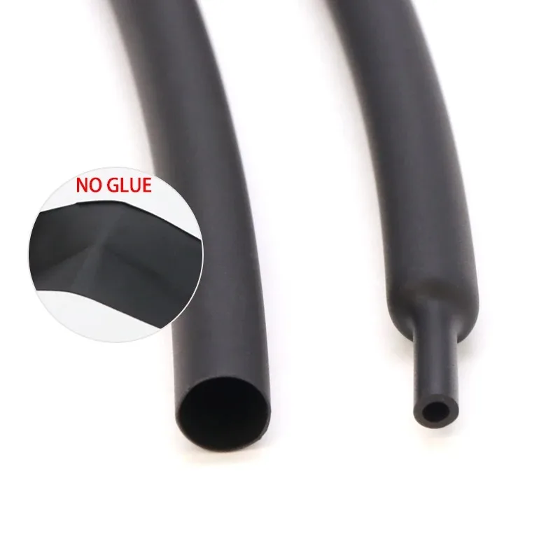 1/2/3/5M No Glue Heat Shrink Tube 1.6-50mm Black Polyolefin Insulated Waterproof Protection Cable Sleeve