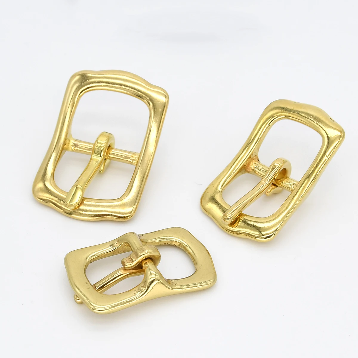 1PC Solid Brass Belt Buckle Tri Glider Adjuster Slider Pin Buckle Leather Craft Bag Strap Garment Bridle Halter Harness Parts