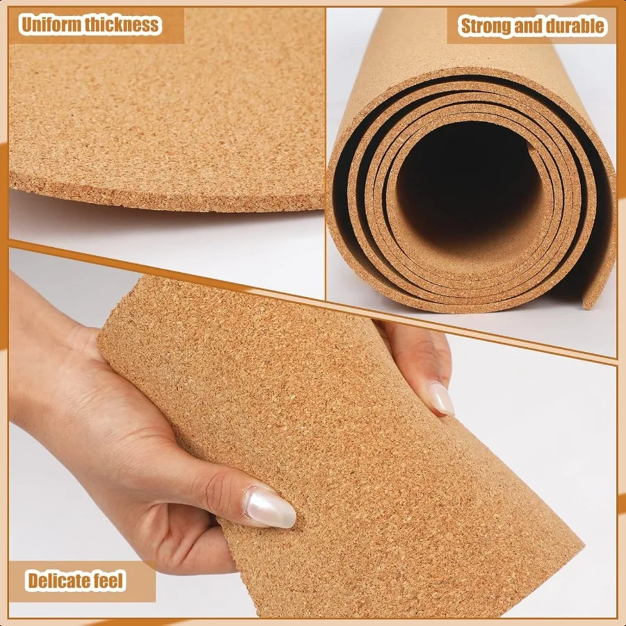 Cork Board Roll 94 x 48 Thick Bulletin Board Cork Sheet for Wall Dart Crafts DIY Projects 4 mm