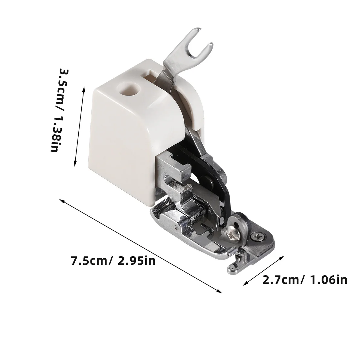 Calcador lateral multifuncional para máquina de costura, para máquinas de haste baixa, metal durável, plástico, ajuste de costura em zigue