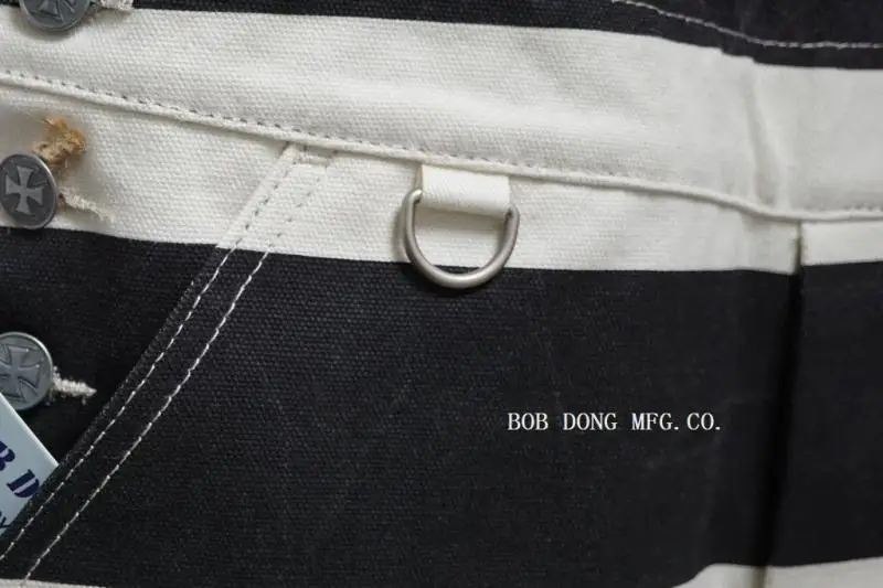 BOB DONG-Peto de algodón a rayas, pantalones de motocicleta de estilo resistente, 16oz