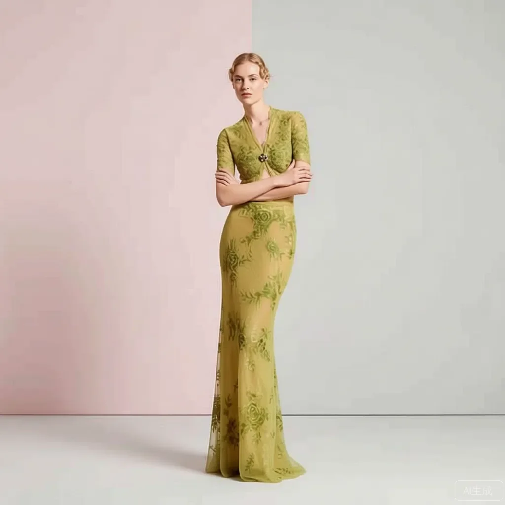 

Новое поступление 2026, роскошная зеленая кружевная юбка-русалка, женское вечернее платье с высокой талией длиной до пола, вечернее платье с вышивкой и блестками