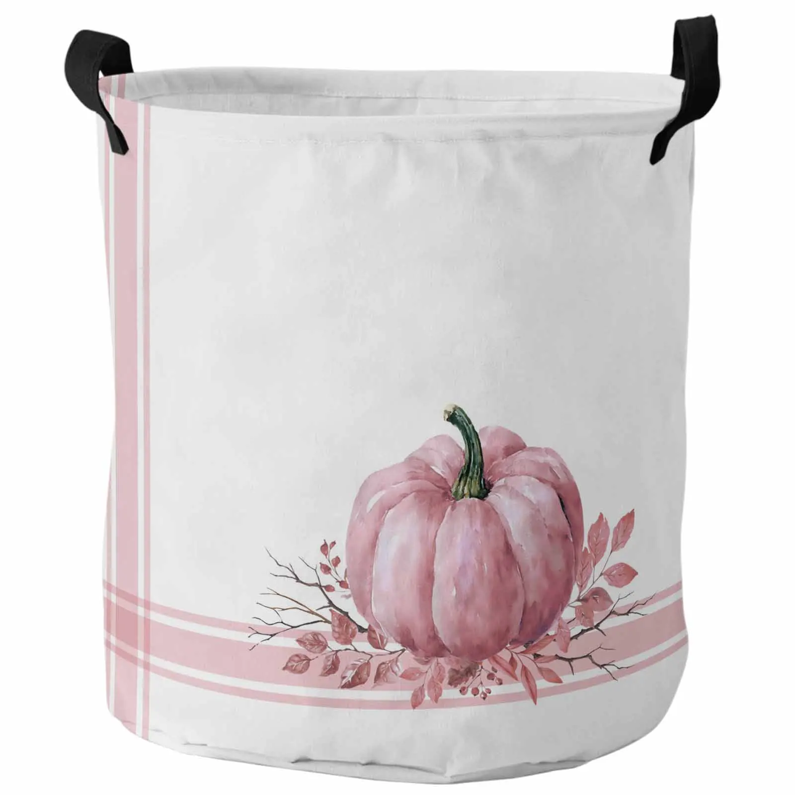 

Country Thanksgiving Pink Pumpkin Foldable Dirty Laundry Basket Kid's Toy Organizer Waterproof Storage Baskets