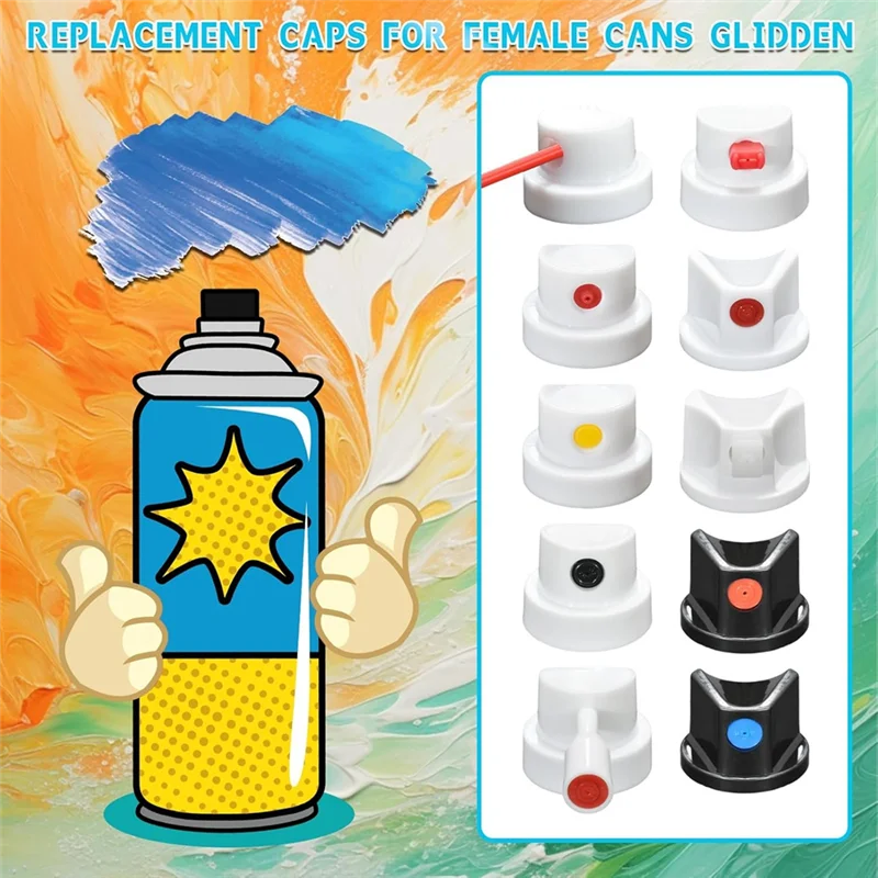 ABNO-범용 스프레이캔 노즐 키트 - 낙서, 자동차 수리, DIY 프로젝트 - 고효율 페인트 절약 및 핸들 부착물