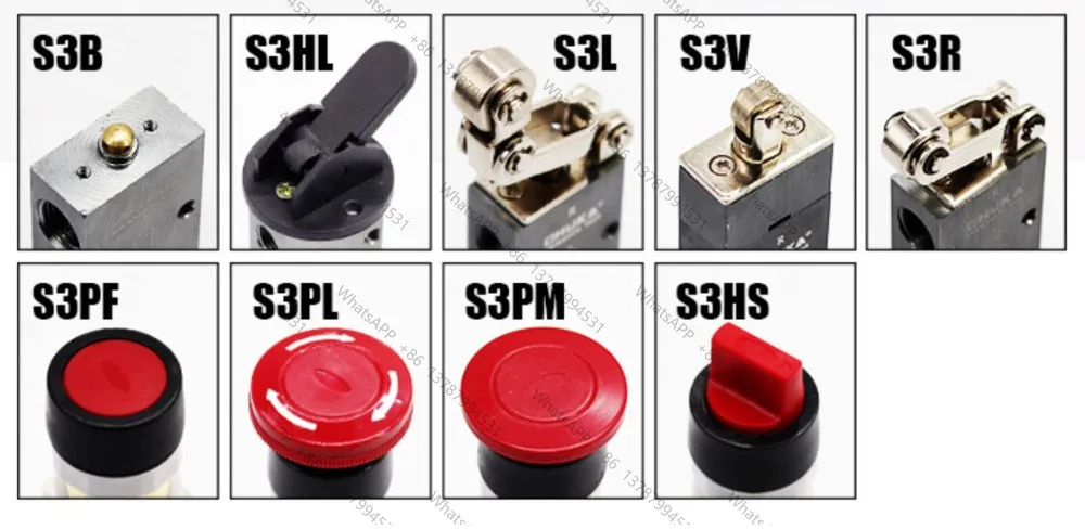 S3PM Mechanical Valve 2 Position 3 Way Pneumatic Valve S3PM-06 S3PM-M5 S3PM-08