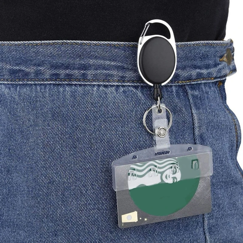 5 teile/paket horizontale halbe Karte Abzeichen halter für Swipe ID-Karten gefrostet starre Kunststoff-ID-Karten halter – Detail 4