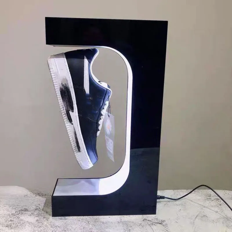 220 Magnetic 360 Rotation Display Stand Levitation LED Floating Shoes Sneaker Stand Home Decor Shoes Sneaker Display Stand NEW