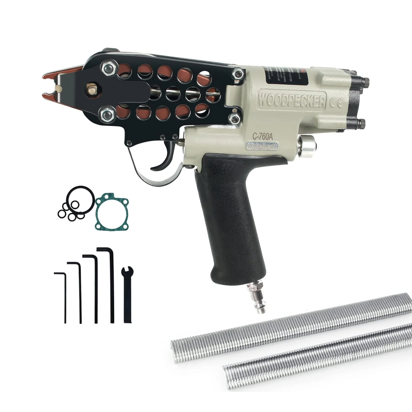 

Woodpecker C-760A 16 Gauge 1/2-Inch 3.2mm Closure Diameter C Ring Piler Pneumatic C Hog Ring Gun for Cage SC760