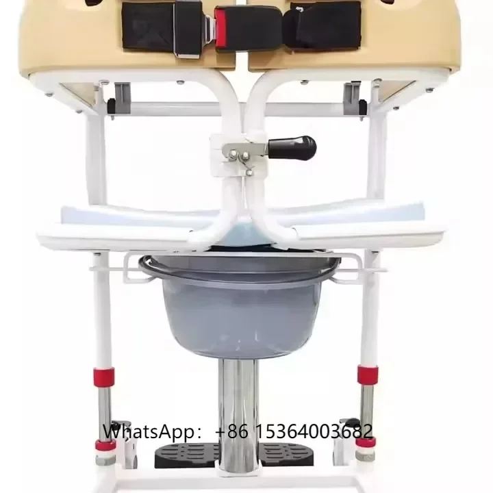 

Elderly Chair Manual Transfer Rehabilitation Movable Nursing Adjustable Control Patient Commode for