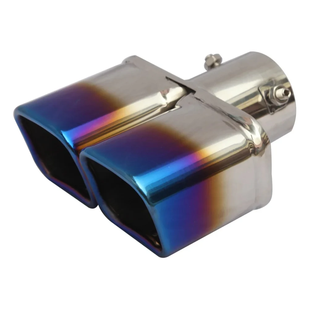 Universal Square Double Outlet Exhaust Tip Car Exhaust Pipe Stainless Steel Exhaust Muffler