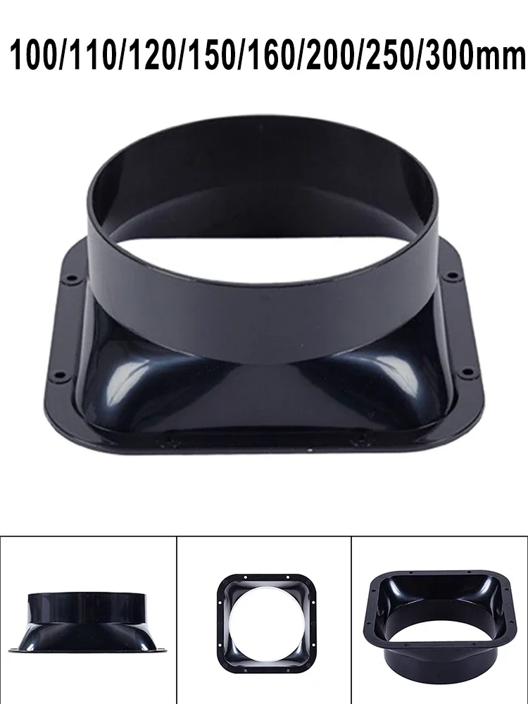 

8type Duct Connector Square Flange ABS Plastic For 100-300mm Dia Hose Check Valve For Bathroom Kitchen Extractor Fan Parts