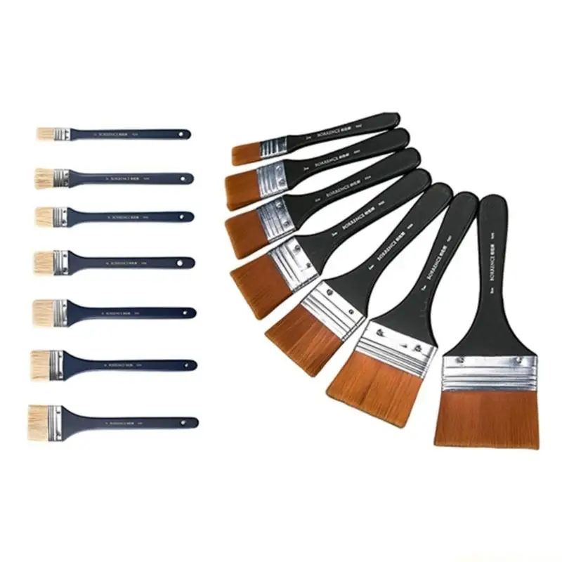 Fan Paint Brush Long Handle Acrylic Painting Brush Drawing and Art Supplies