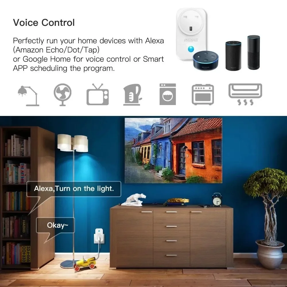 Shawader WIFI Smart Tuya USB tipo C PD 20W presa a muro presa UK presa di corrente interruttore tattile telecomando Wireless di Alexa Google Home