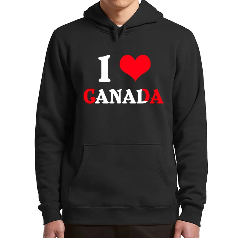 

I Love Canada Baseball Hoodies Funny Puns Jokes Humor Y2k Hooded Sweatshirt Unisex Casual Soft Men Clothing