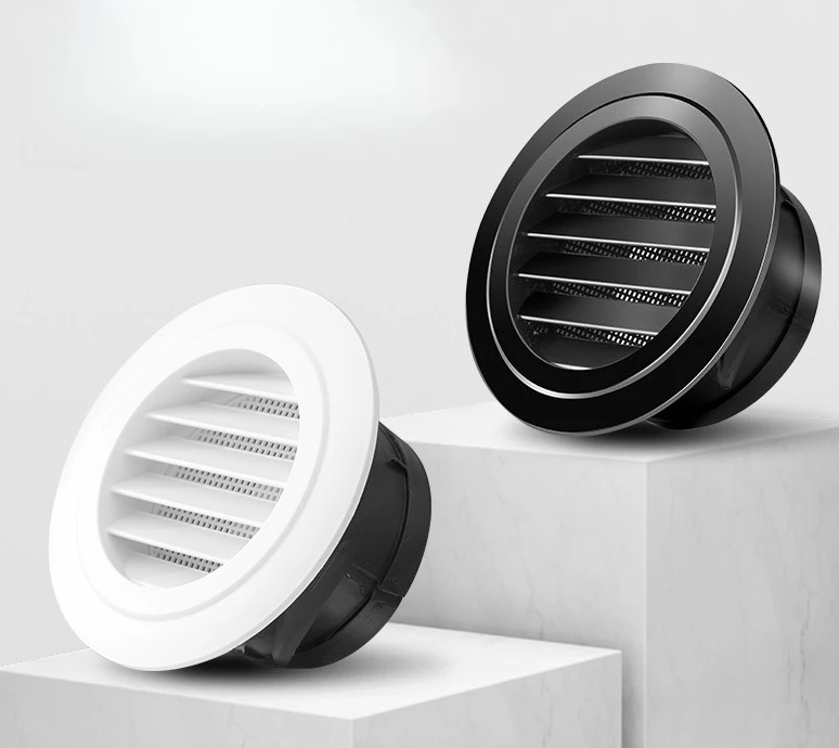 75/100mm Round Air Vent Exhaust Hood Valve Grille Diffuser Ducting Ventilation Cover Air Circulation Rotary ABS Adjustable view 4