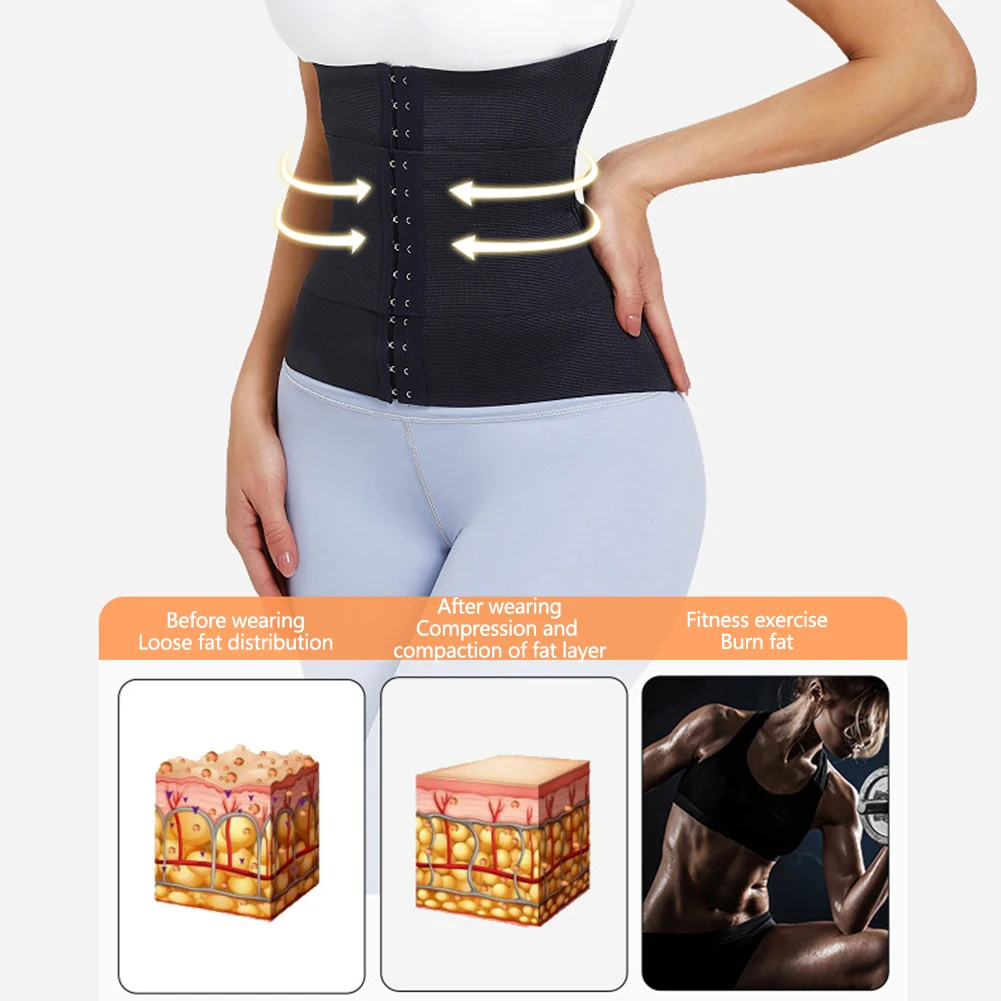 3 Steel Bones Waist Trainer for Women 3 Segmented Hourglass Waist Shaper Underbust Adjustable Body Shaper Waist Support