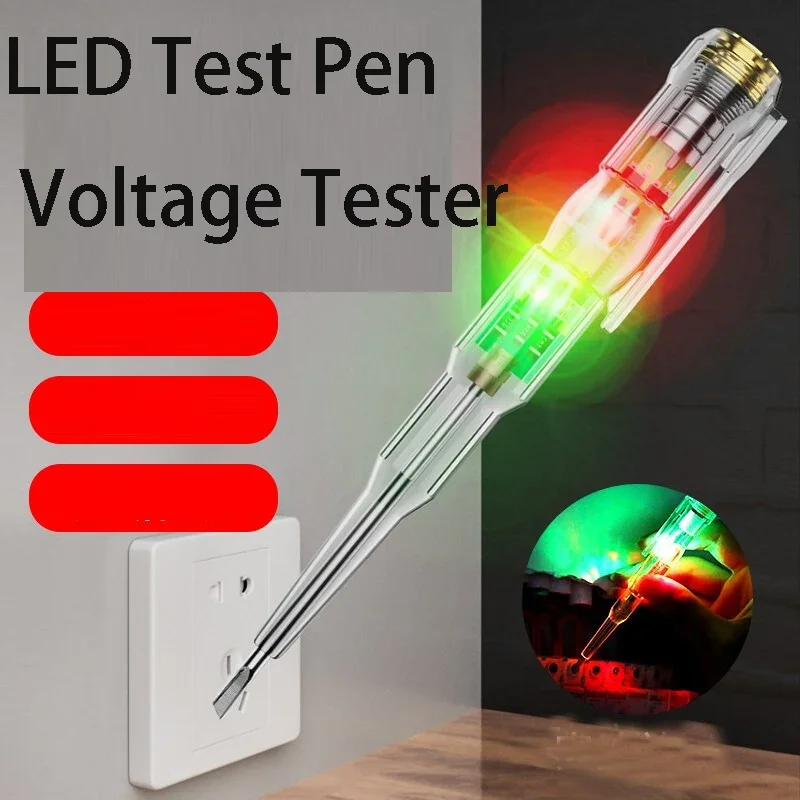 LED Test Pen Voltage Tester Pen Electrician Specific Induction Breaking Wire Measuring Tool High Bright Electrical Screwdriver