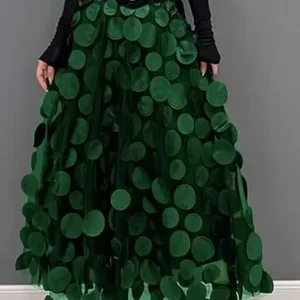 S-3xl Retro Goth Design 3D-Bälle Tüll-Mesh-Röcke von Frauen 2025 Frühlings Sommer hoher Taille Elastic Midi Long Tutu Frauenröcke 8 Hauptverkaufsrock 3D - №6