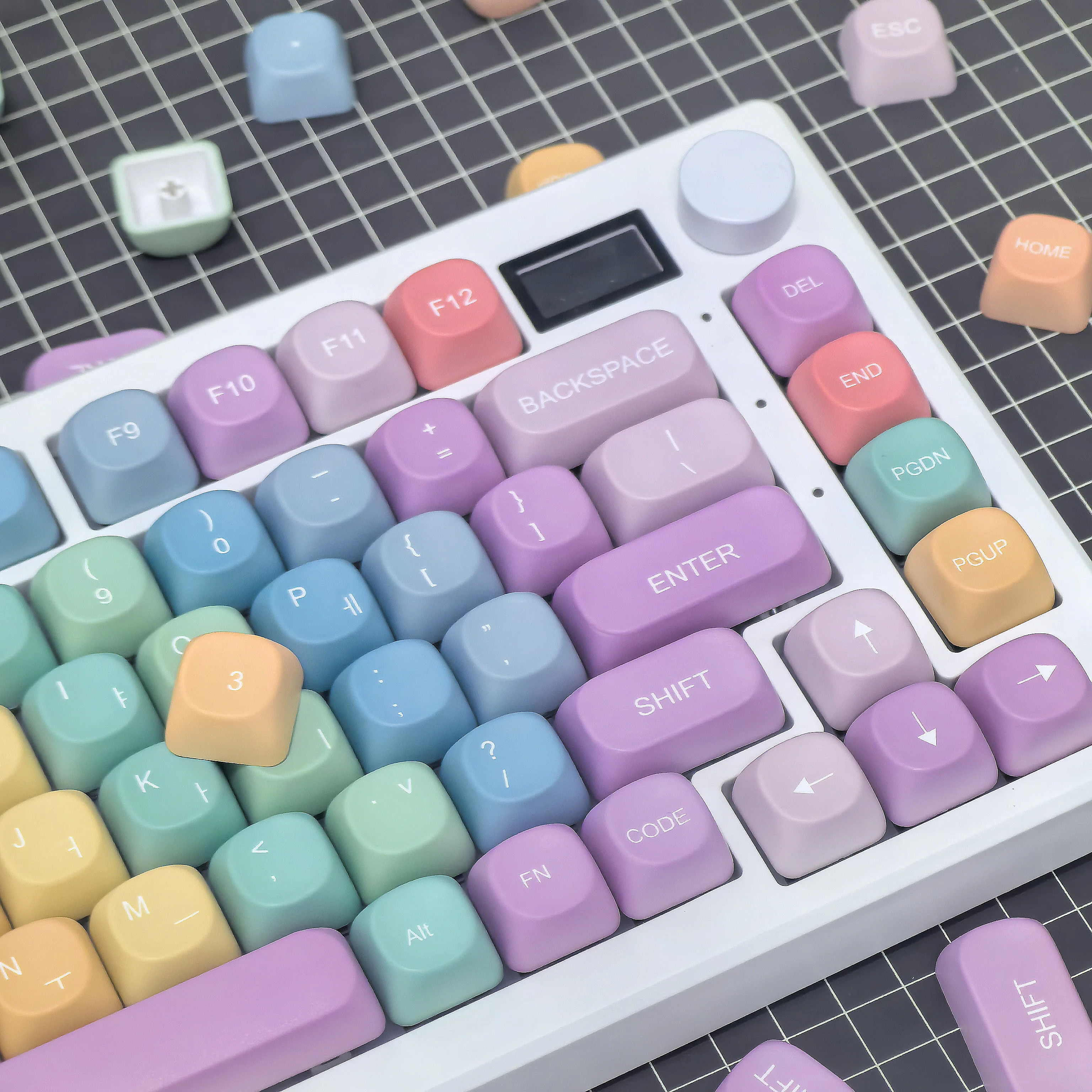 Arco Iris MOA coreano Keycap 126Key lindo caramelo colorido personalizado PBT Keycaps sublimación de tinte ruso Keycap para teclados mecánicos