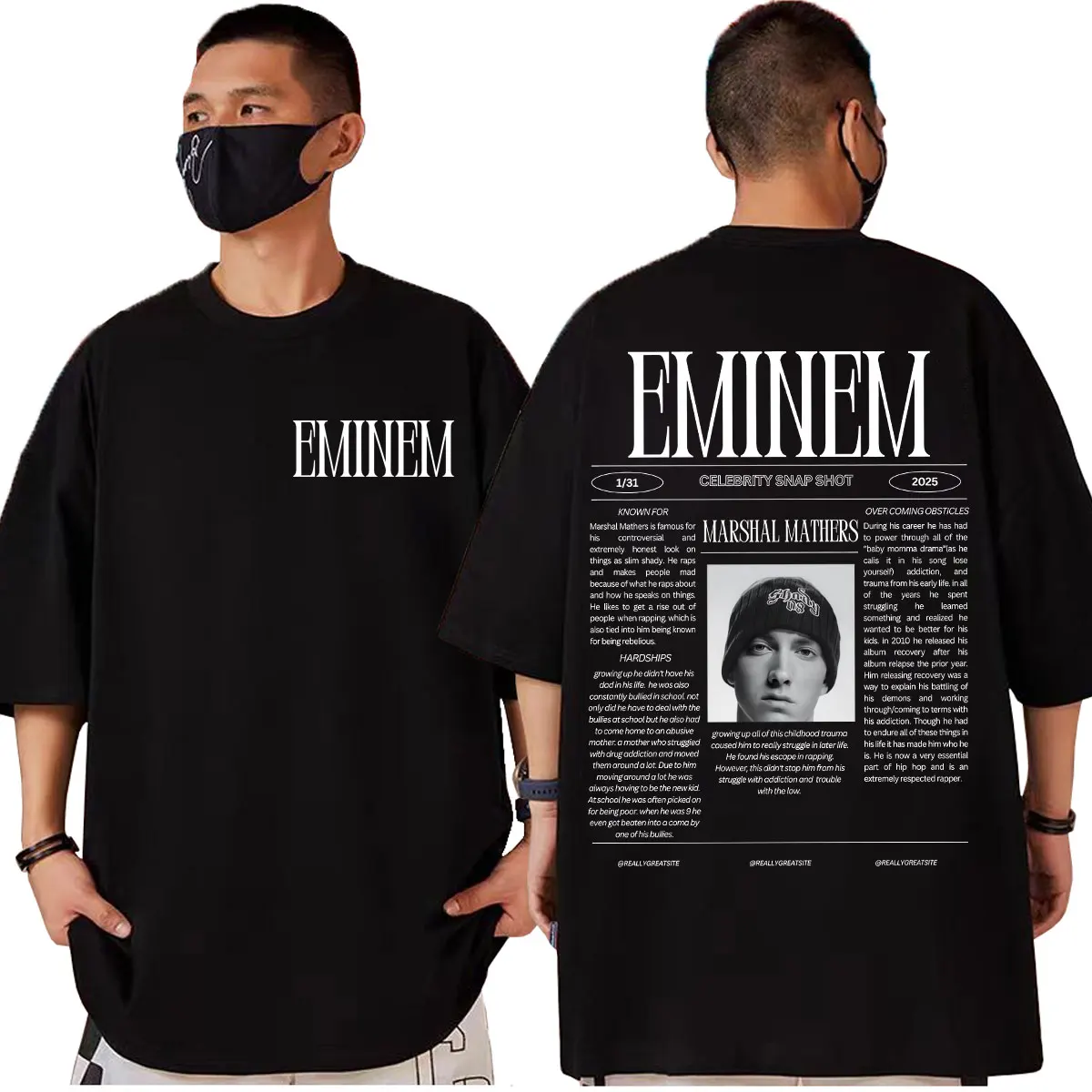 

Rapper Eminem Merch T-shirt Men Women Hip Hop Vintage Short Sleeve T-shirts Summer Fashion Casual 100%cotton T Shirt Streetwear