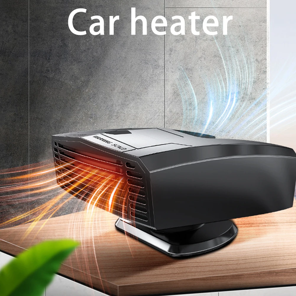 12V Electric Car Heater Air Cooler 120-150W Car Cooling Heating Fan Rotatable Car Heater & Cooling Fan for Winter Humid Weather