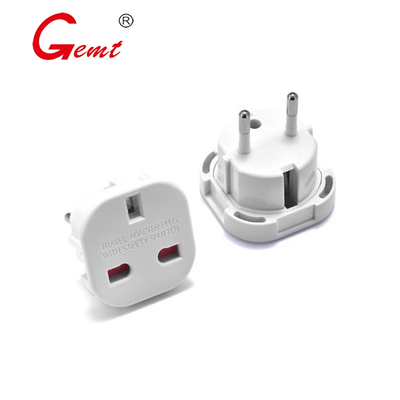 10a Eu 2pin to 3 Pin Uk Travel Adapter Uk to Eu Travel Power Adapter Plug Abs Housing British Scoket Outlet Wall Plug