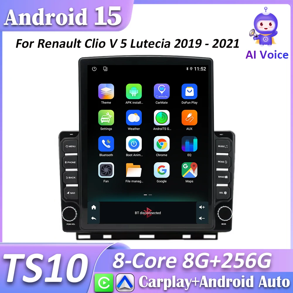 

Для Renault Clio V 5 Lutecia 2019 2020-2021 Автомобильный радиоприемник Carplay Навигация GPS Стерео Android Авто Экран Без 2din WiFi Авторадио