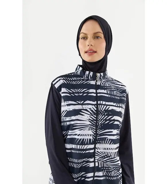 NBB leaf patterned weaving hijab swimsuit